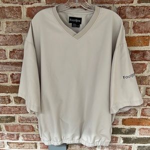 Vintage FootJoy stone colored v-neck short sleeve windbreaker pullover size XL